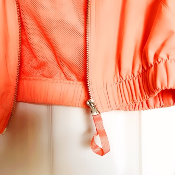 Forever 21 Xsmall Cropped running windbreaker jacket peach coral pastel - Picture 3 of 6
